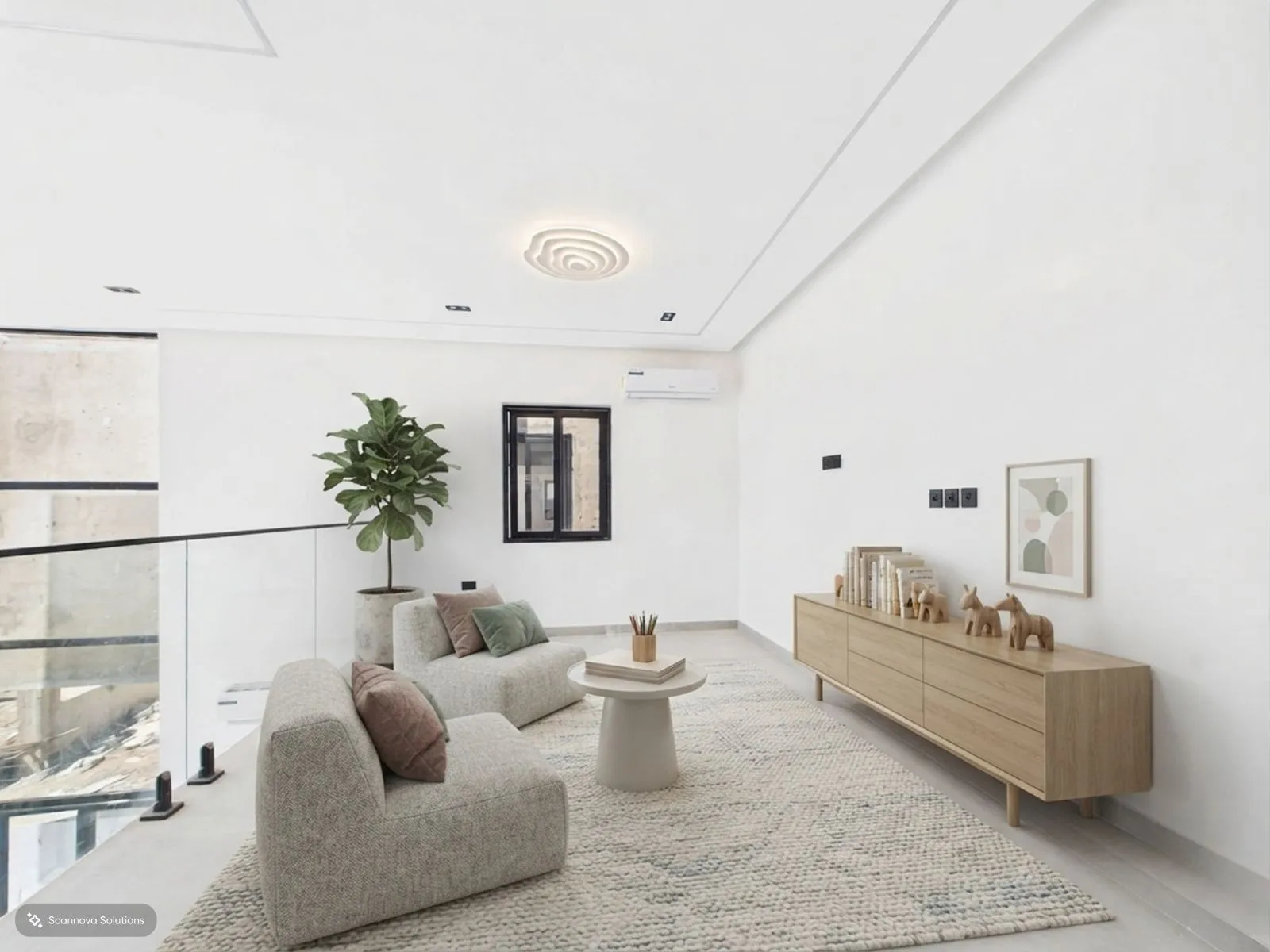 The same lounge virtually staged with furniture